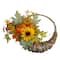 20" Cornucopia with Sunflower & Pumpkins Wreath